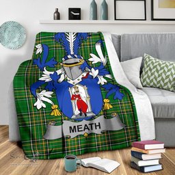 Scottish Meath Coat of Arms Family Crest Ireland Blanket Irish National Tartan Irish County Blanket