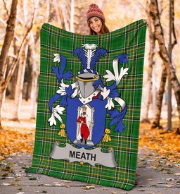 Scottish Meath Coat of Arms Family Crest Ireland Blanket Irish National Tartan Irish County Blanket