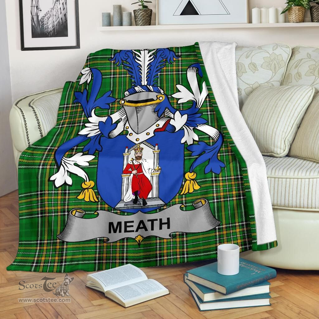Scottish Meath Coat of Arms Family Crest Ireland Blanket Irish National Tartan Irish County Blanket