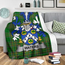 Scottish Waters Coat of Arms Family Crest Ireland Blanket Irish National Tartan Irish County Blanket