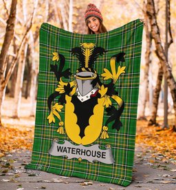 Scottish Waterhouse Coat of Arms Family Crest Ireland Blanket Irish National Tartan Irish County Blanket