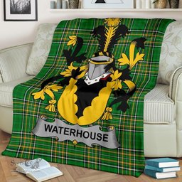 Scottish Waterhouse Coat of Arms Family Crest Ireland Blanket Irish National Tartan Irish County Blanket