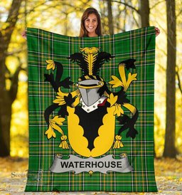 Scottish Waterhouse Coat of Arms Family Crest Ireland Blanket Irish National Tartan Irish County Blanket