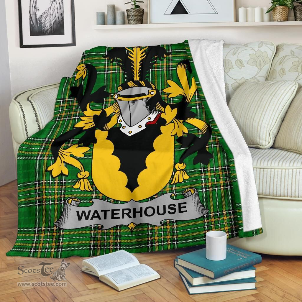Scottish Waterhouse Coat of Arms Family Crest Ireland Blanket Irish National Tartan Irish County Blanket