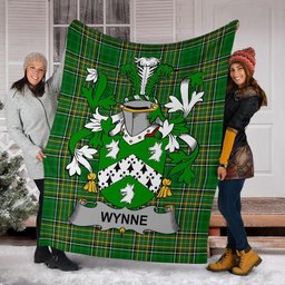 Scottish Wynne Coat of Arms Family Crest Ireland Blanket Irish National Tartan Irish County Blanket