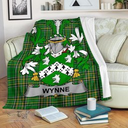 Scottish Wynne Coat of Arms Family Crest Ireland Blanket Irish National Tartan Irish County Blanket