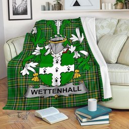 Scottish Wettenhall Coat of Arms Family Crest Ireland Blanket Irish National Tartan Irish County Blanket