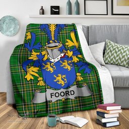 Scottish Foord Coat of Arms Family Crest Ireland Blanket Irish National Tartan Irish County Blanket