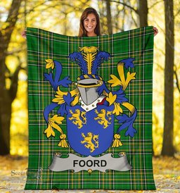 Scottish Foord Coat of Arms Family Crest Ireland Blanket Irish National Tartan Irish County Blanket