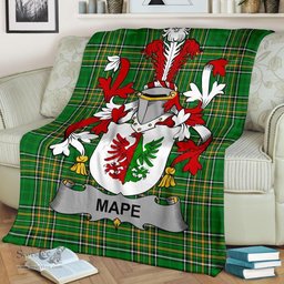 Scottish Mape Coat of Arms Family Crest Ireland Blanket Irish National Tartan Irish County Blanket