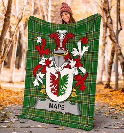Scottish Mape Coat of Arms Family Crest Ireland Blanket Irish National Tartan Irish County Blanket