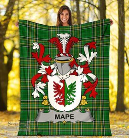 Scottish Mape Coat of Arms Family Crest Ireland Blanket Irish National Tartan Irish County Blanket
