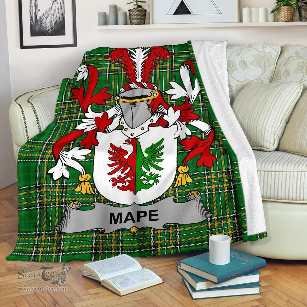 Scottish Mape Coat of Arms Family Crest Ireland Blanket Irish National Tartan Irish County Blanket