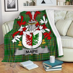 Scottish Mape Coat of Arms Family Crest Ireland Blanket Irish National Tartan Irish County Blanket
