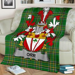 Scottish Orr Coat of Arms Family Crest Ireland Blanket Irish National Tartan Irish County Blanket