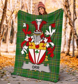 Scottish Orr Coat of Arms Family Crest Ireland Blanket Irish National Tartan Irish County Blanket