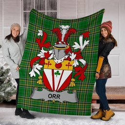 Scottish Orr Coat of Arms Family Crest Ireland Blanket Irish National Tartan Irish County Blanket
