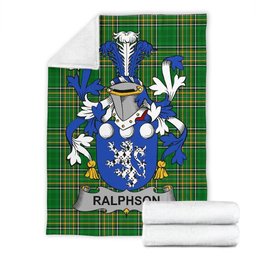 Scottish Ralphson Coat of Arms Family Crest Ireland Blanket Irish National Tartan Irish County Blanket