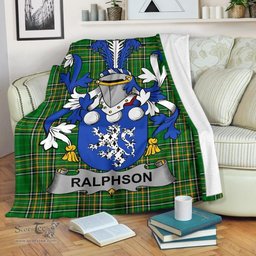 Scottish Ralphson Coat of Arms Family Crest Ireland Blanket Irish National Tartan Irish County Blanket