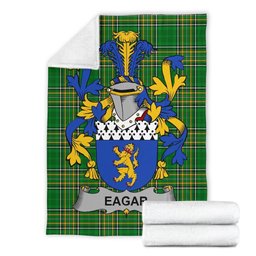 Scottish Eagar Coat of Arms Family Crest Ireland Blanket Irish National Tartan Irish County Blanket