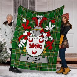 Scottish Dillon Coat of Arms Family Crest Ireland Blanket Irish National Tartan Irish County Blanket