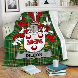 Scottish Dillon Coat of Arms Family Crest Ireland Blanket Irish National Tartan Irish County Blanket