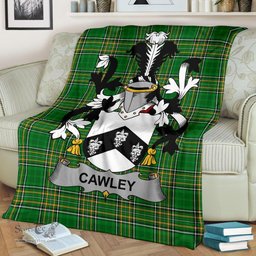 Scottish Cawley or Cauley Coat of Arms Family Crest Ireland Blanket Irish National Tartan Irish County Blanket