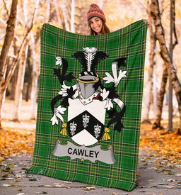 Scottish Cawley or Cauley Coat of Arms Family Crest Ireland Blanket Irish National Tartan Irish County Blanket
