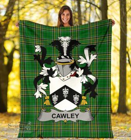 Scottish Cawley or Cauley Coat of Arms Family Crest Ireland Blanket Irish National Tartan Irish County Blanket