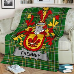 Scottish Freeney Coat of Arms Family Crest Ireland Blanket Irish National Tartan Irish County Blanket