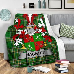 Scottish Naghten or O'Naghten Coat of Arms Family Crest Ireland Blanket Irish National Tartan Irish County Blanket