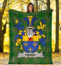 Scottish Terry Coat of Arms Family Crest Ireland Blanket Irish National Tartan Irish County Blanket