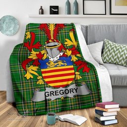 Scottish Gregory Coat of Arms Family Crest Ireland Blanket Irish National Tartan Irish County Blanket