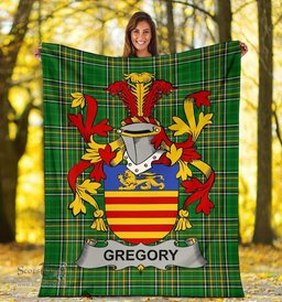 Scottish Gregory Coat of Arms Family Crest Ireland Blanket Irish National Tartan Irish County Blanket