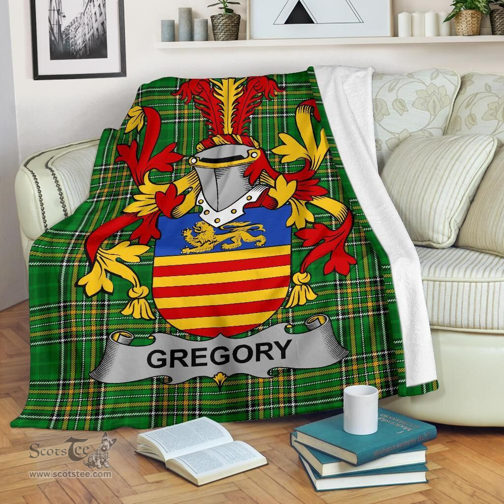 Scottish Gregory Coat of Arms Family Crest Ireland Blanket Irish National Tartan Irish County Blanket