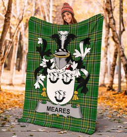 Scottish Meares Coat of Arms Family Crest Ireland Blanket Irish National Tartan Irish County Blanket