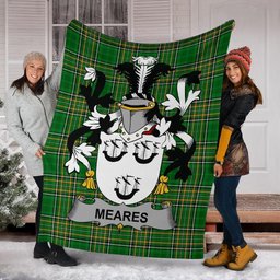 Scottish Meares Coat of Arms Family Crest Ireland Blanket Irish National Tartan Irish County Blanket