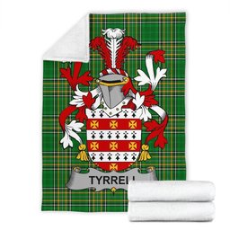 Scottish Tyrrell or Terrell Coat of Arms Family Crest Ireland Blanket Irish National Tartan Irish County Blanket
