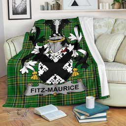 Scottish Fitz-Maurice Coat of Arms Family Crest Ireland Blanket Irish National Tartan Irish County Blanket