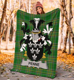 Scottish Penne or Penn Coat of Arms Family Crest Ireland Blanket Irish National Tartan Irish County Blanket