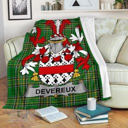Scottish Devereux Coat of Arms Family Crest Ireland Blanket Irish National Tartan Irish County Blanket