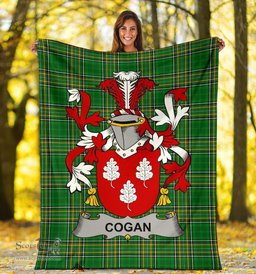 Scottish Cogan or O'Cogan Coat of Arms Family Crest Ireland Blanket Irish National Tartan Irish County Blanket