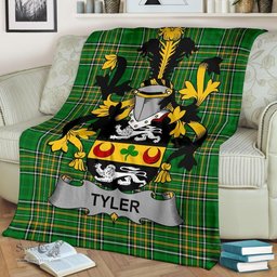 Scottish Tyler Coat of Arms Family Crest Ireland Blanket Irish National Tartan Irish County Blanket