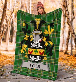 Scottish Tyler Coat of Arms Family Crest Ireland Blanket Irish National Tartan Irish County Blanket