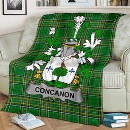 Scottish Concanon or O'Concanon Coat of Arms Family Crest Ireland Blanket Irish National Tartan Irish County Blanket