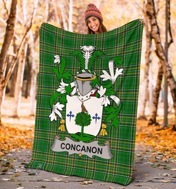 Scottish Concanon or O'Concanon Coat of Arms Family Crest Ireland Blanket Irish National Tartan Irish County Blanket