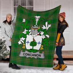 Scottish Concanon or O'Concanon Coat of Arms Family Crest Ireland Blanket Irish National Tartan Irish County Blanket