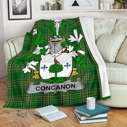 Scottish Concanon or O'Concanon Coat of Arms Family Crest Ireland Blanket Irish National Tartan Irish County Blanket