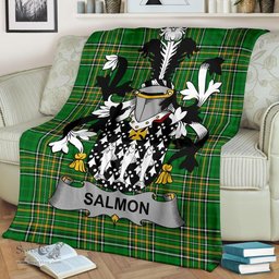Scottish Salmon Coat of Arms Family Crest Ireland Blanket Irish National Tartan Irish County Blanket