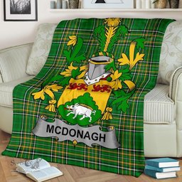 Scottish McDonagh or McDonogh Coat of Arms Family Crest Ireland Blanket Irish National Tartan Irish County Blanket